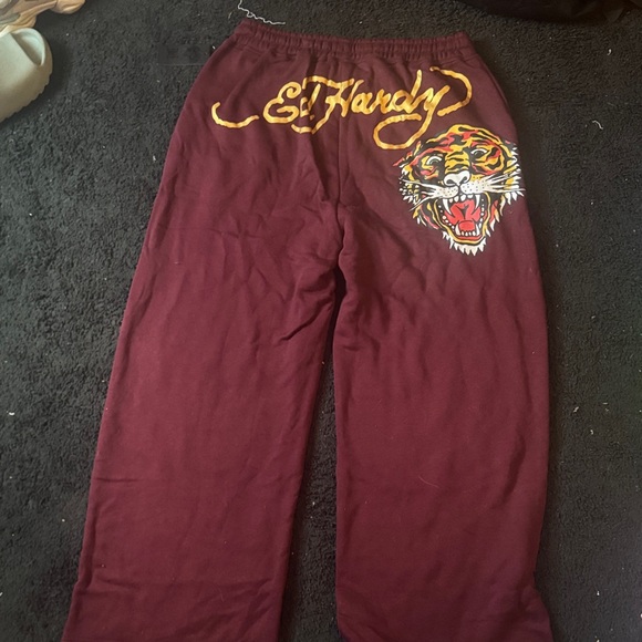 Dark Red Sweatpants with Logo - Picture 2 of 3